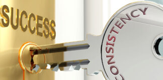 Pictured as word Consistency on a key