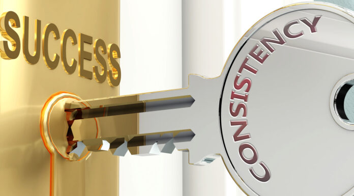 Pictured as word Consistency on a key