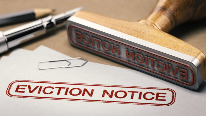 3d,Illustration,Of,A,Rubber,Stamp,With,The,Text,Eviction